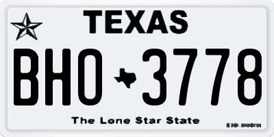 TX license plate BHO3778