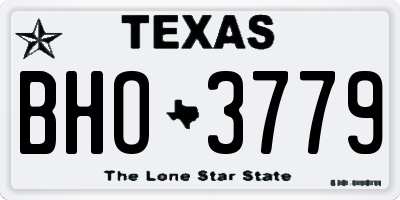 TX license plate BHO3779