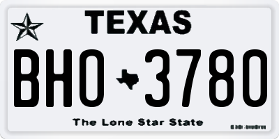 TX license plate BHO3780