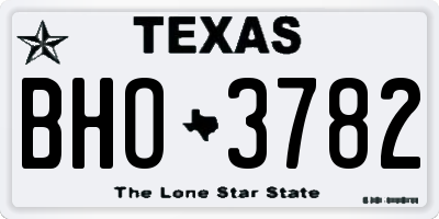 TX license plate BHO3782