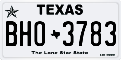 TX license plate BHO3783