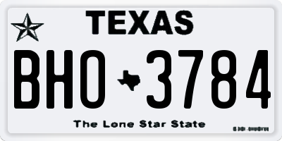 TX license plate BHO3784