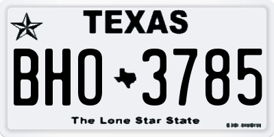 TX license plate BHO3785