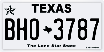 TX license plate BHO3787