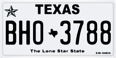 TX license plate BHO3788