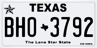 TX license plate BHO3792
