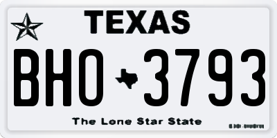 TX license plate BHO3793
