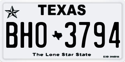TX license plate BHO3794