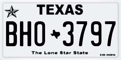 TX license plate BHO3797