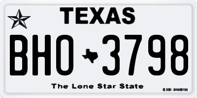 TX license plate BHO3798