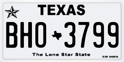 TX license plate BHO3799