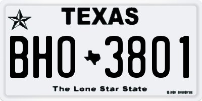 TX license plate BHO3801