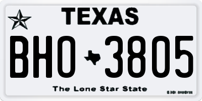 TX license plate BHO3805