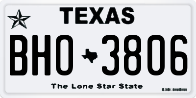 TX license plate BHO3806