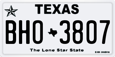 TX license plate BHO3807