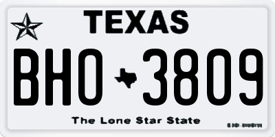 TX license plate BHO3809