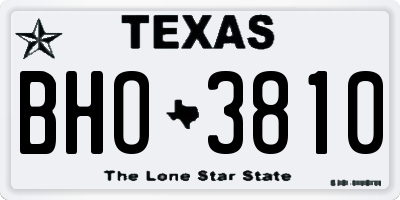 TX license plate BHO3810