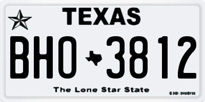 TX license plate BHO3812
