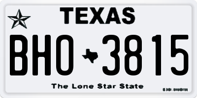 TX license plate BHO3815
