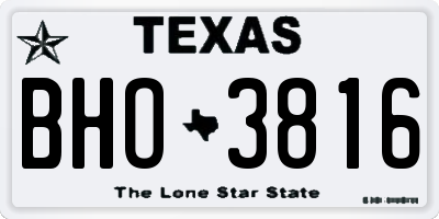 TX license plate BHO3816