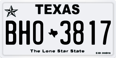TX license plate BHO3817