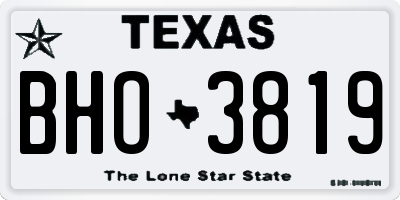 TX license plate BHO3819