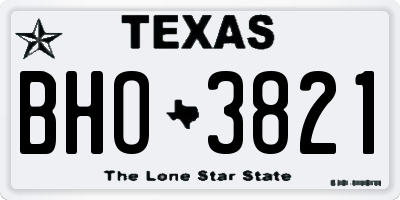 TX license plate BHO3821