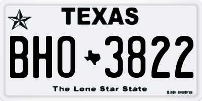TX license plate BHO3822