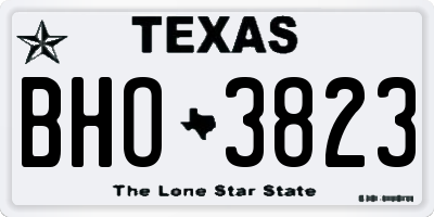TX license plate BHO3823