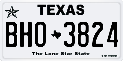 TX license plate BHO3824