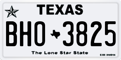 TX license plate BHO3825