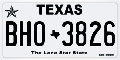 TX license plate BHO3826