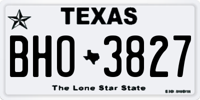 TX license plate BHO3827