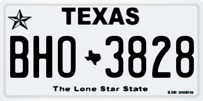 TX license plate BHO3828