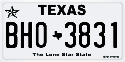TX license plate BHO3831