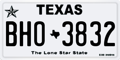 TX license plate BHO3832