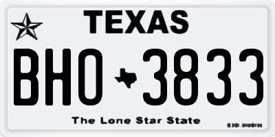 TX license plate BHO3833