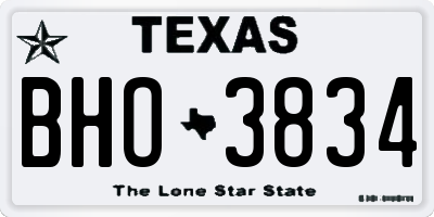 TX license plate BHO3834