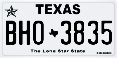 TX license plate BHO3835