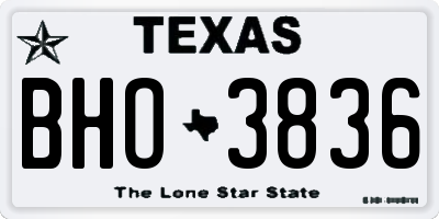 TX license plate BHO3836
