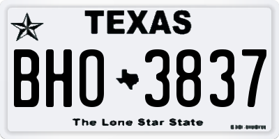 TX license plate BHO3837
