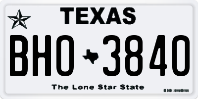 TX license plate BHO3840