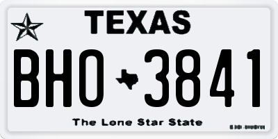 TX license plate BHO3841