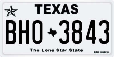 TX license plate BHO3843