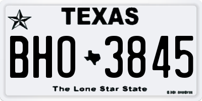 TX license plate BHO3845