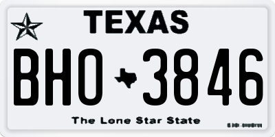 TX license plate BHO3846