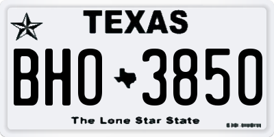 TX license plate BHO3850