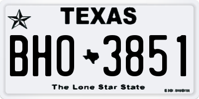TX license plate BHO3851