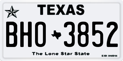 TX license plate BHO3852