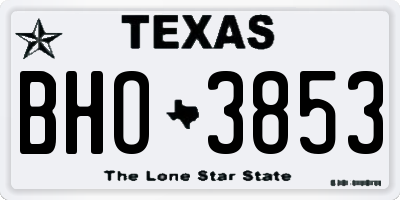 TX license plate BHO3853